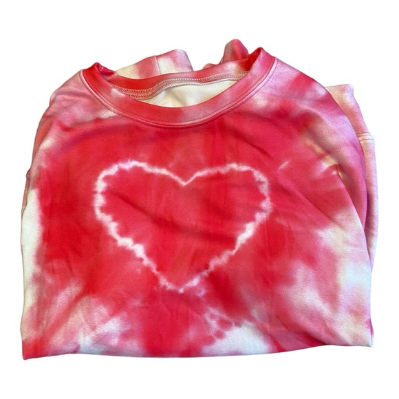 Women’s heart tie-dye print oversized sweatshirt sz S NWOT - Picture 7 of 7